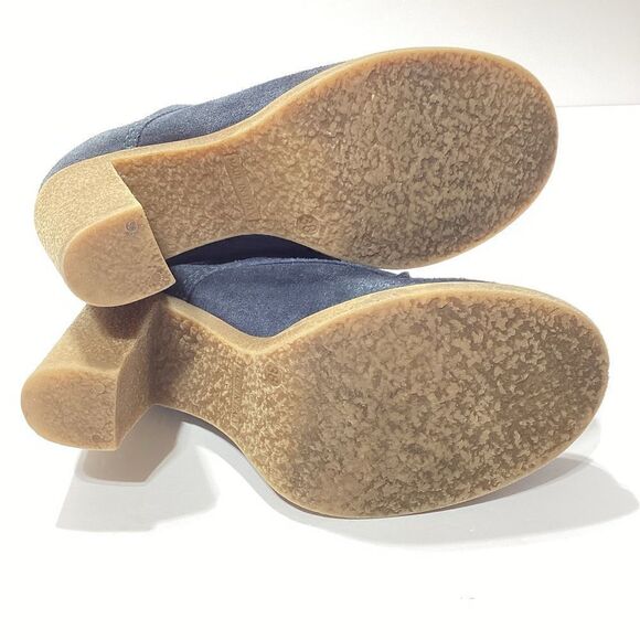 Bata Made In Italy Suede Lace Up Chunky Heels Booties - Picture 4 of 7